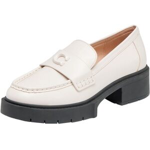 Barely used White Coach Leah Loafer